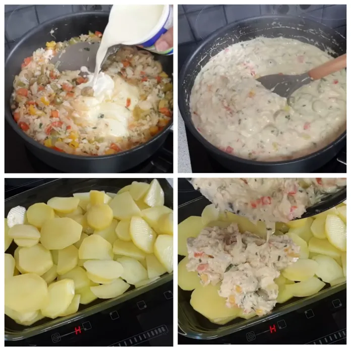 Bacalhau com batatas gratinado