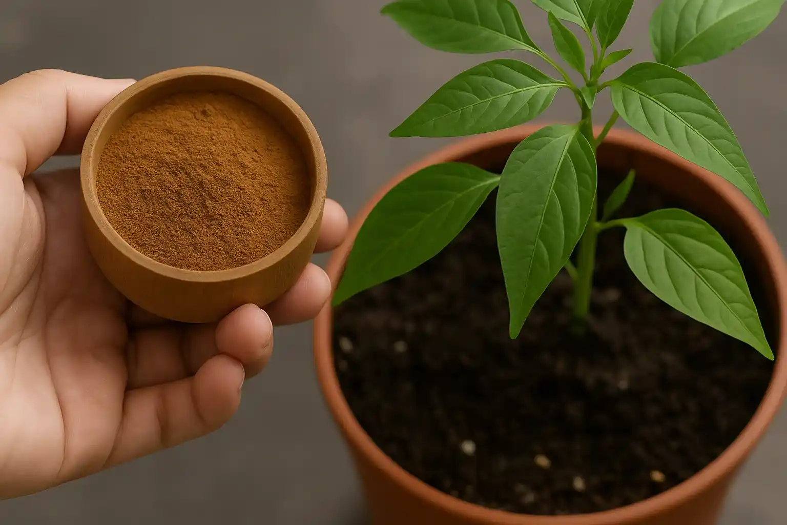 Canela na recuperação de plantas enfraquecidas Quando uma planta sofre com excesso de umidade, ataque de fungos ou lesões por poda, a canela pode agir como um “primeiro socorro”. Seu efeito antifúngico natural ajuda a prevenir infecções e acelerar a cicatrização dos tecidos danificados. Ao aplicar uma leve camada de canela em pó sobre áreas cortadas ou nas raízes antes de replantar, cria-se uma barreira protetora contra microrganismos nocivos. Mas atenção o uso deve ser pontual. Em plantas enfraquecidas, o ideal é aliar a canela a um substrato seco, boa ventilação e regas controladas, criando condições ideais para que a recuperação aconteça de forma eficaz. Evite exageros para não prejudicar o solo Embora a canela tenha benefícios comprovados, usá-la com frequência ou em grande quantidade pode trazer mais problemas do que soluções. Isso porque ela atua também contra bactérias e fungos benéficos presentes no solo — organismos fundamentais para a saúde das raízes e para o equilíbrio do ecossistema do vaso ou jardim. O excesso de canela pode alterar o pH do substrato e impactar a absorção de nutrientes. Portanto, a recomendação é sempre usar com moderação e apenas quando necessário, evitando a aplicação rotineira. Jardinagem eficiente é aquela que respeita o equilíbrio natural e usa os recursos certos no momento certo.